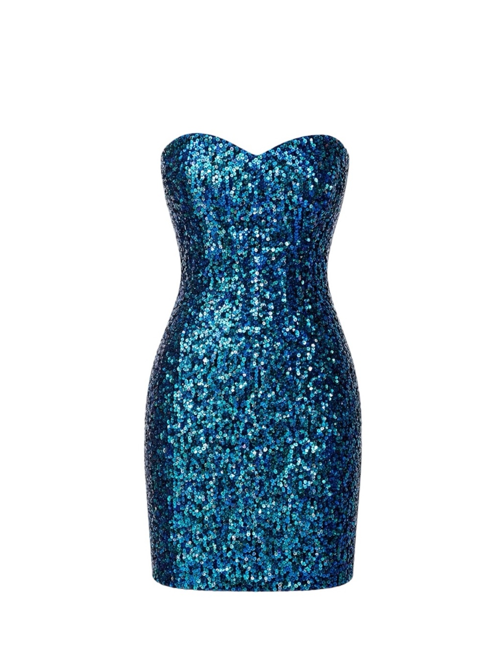 As U Wish Strapless Mermaid Sequin Bodycon Dress